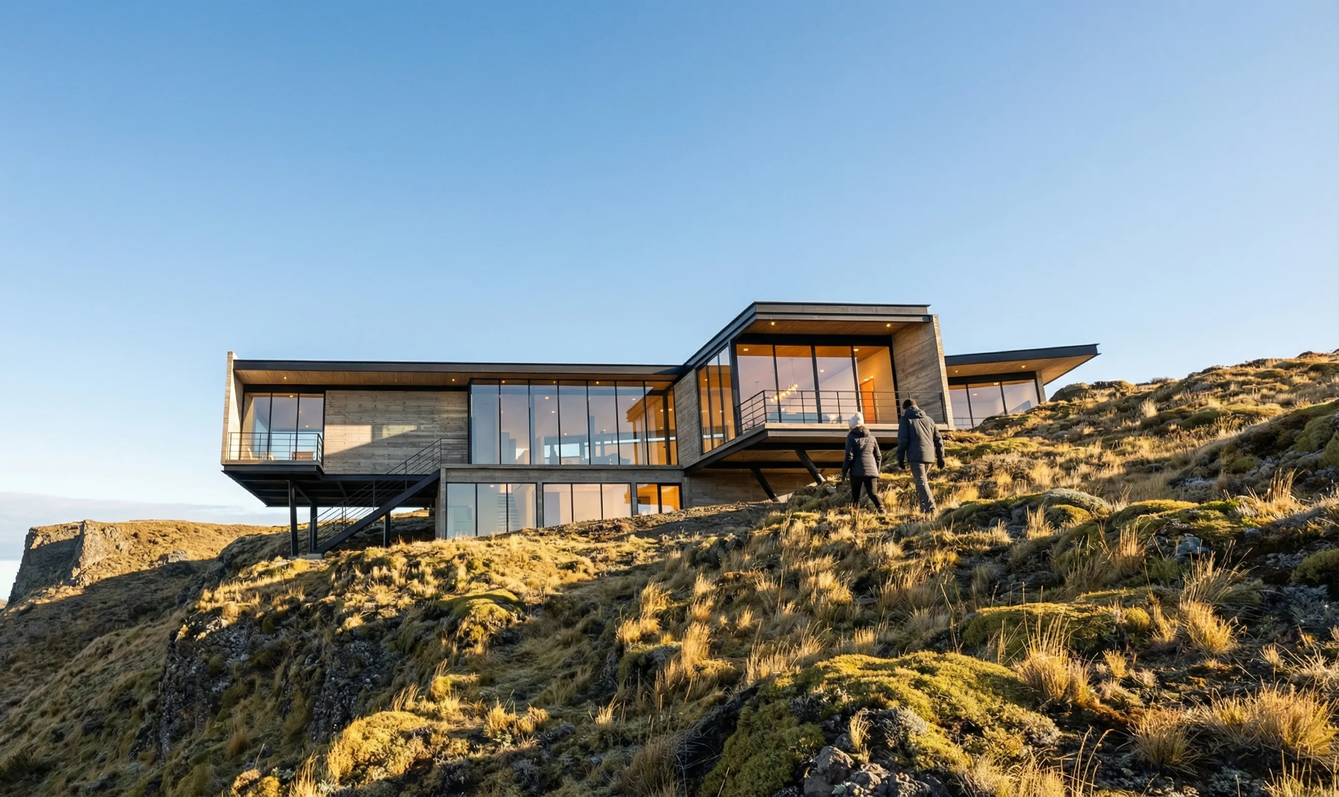Render Vista inferior de Casa Rioseco — PatagoniaBIM